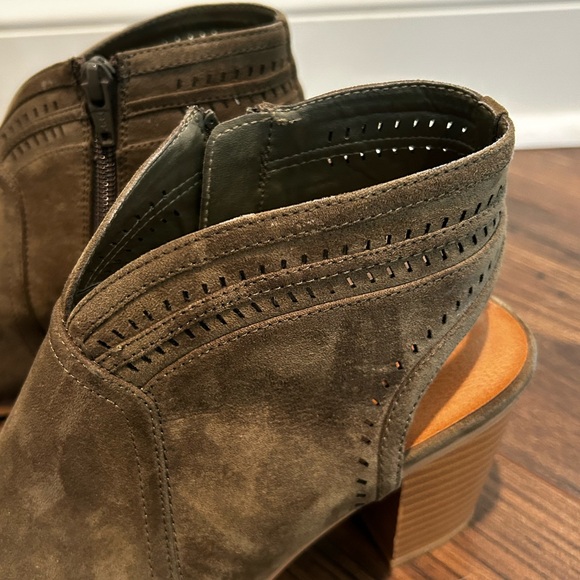 Sonoma Olive Green open toe ankle boots booties size 9 - Picture 6 of 8